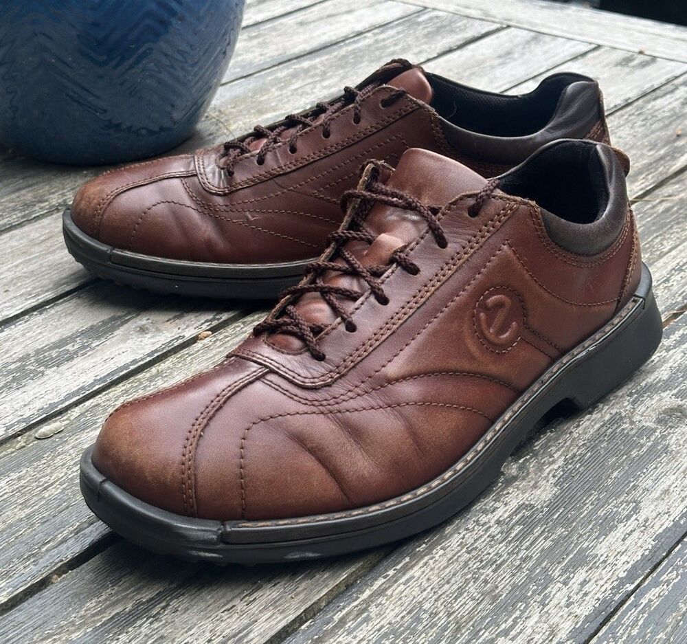 Ecco Neoflexor Mens Brown Leather Casual Oxford Shoes Sz 45 EU - 11 /11.5 US